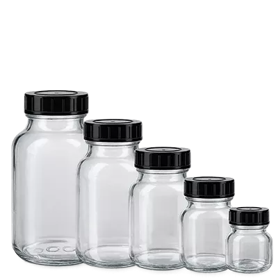 Bicchieri da farmacia trasparenti con collo largo